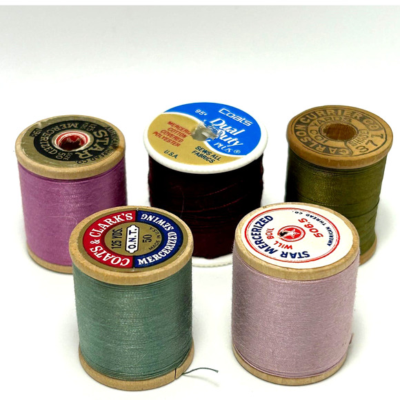 Vintage Thread On Wooden Spools Lot Of 30 - Picture 5 of 9